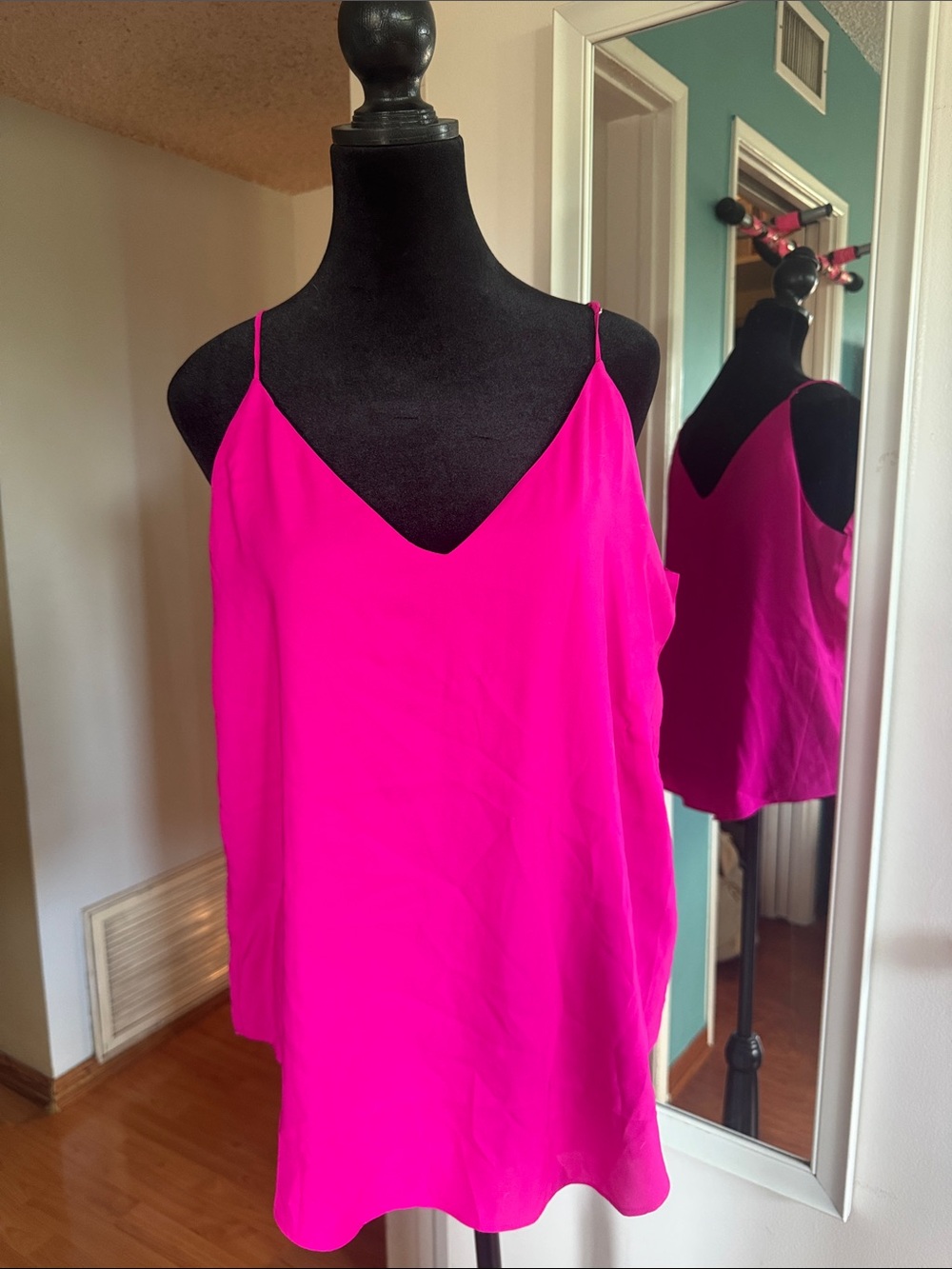 Express Hot Pink V-Neck Spaghetti Strap Cami - Large - NWT